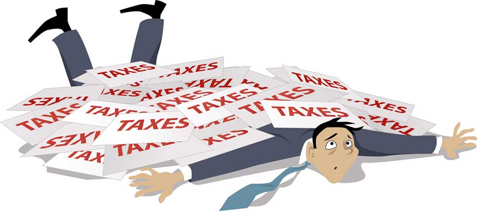 Guy Buried in Taxes